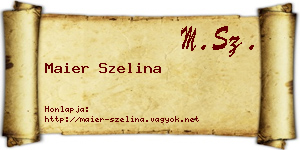 Maier Szelina névjegykártya